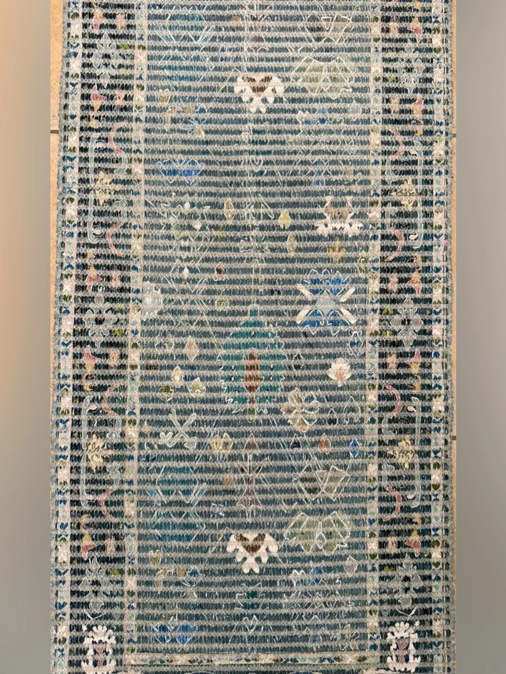 Anthropologie Norse Woven Bath Mat Runner Blue Teal Boho 58 x 21